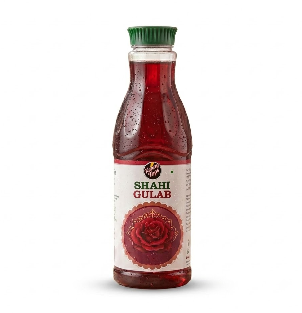 KennyTops Shahi Gulab Rose Syrup | Refreshing Floral Sharbat | For Rosemilk, Falooda, Mocktails & Desserts |